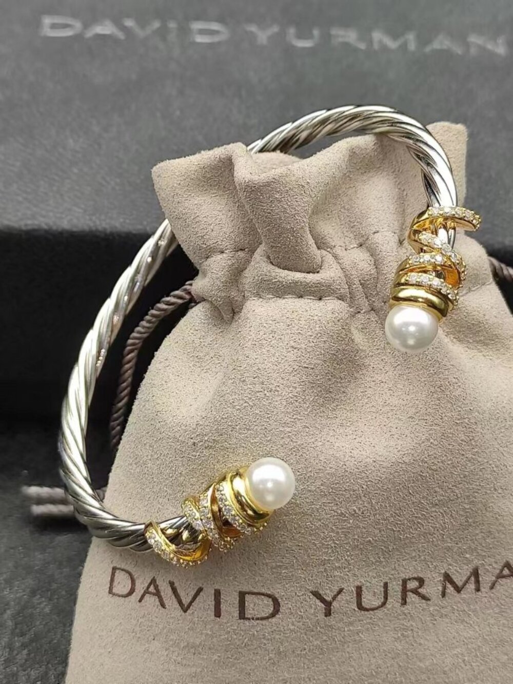 ๐๐๐David Yurman 4mm pearl-wrapped bangle - Picture 6 of 8